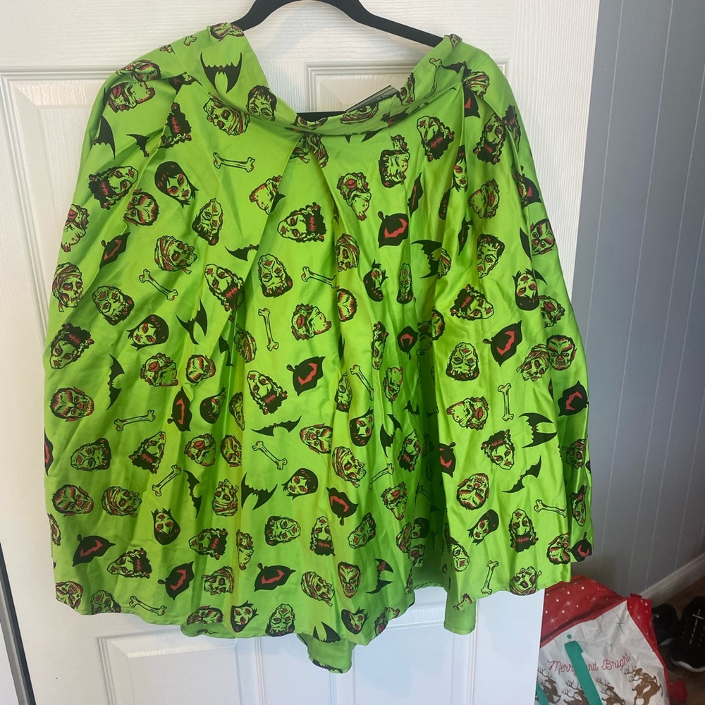 Deadly Dames Monster Print swing Skirt